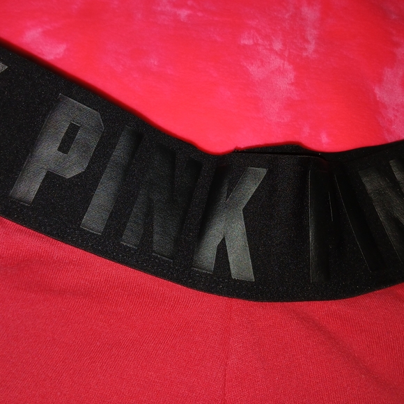 PINK Victoria's Secret Red and Black Athletic Shorts Dog Logo In Crest - Picture 5 of 8